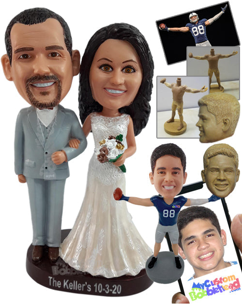 Happy Elegant Couple Ready to Say the Words Personalized Bobblehead
