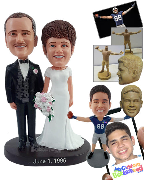 Nice looking bride and groom with nice dress and suit Personalized Bobblehead