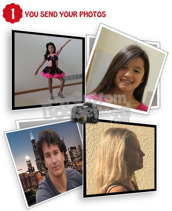 Custom Bobblehead Nice family of three wearing casual clothes - Parents & Kids Mom, Dad & Kids Personalized Bobblehead & Action Figure
