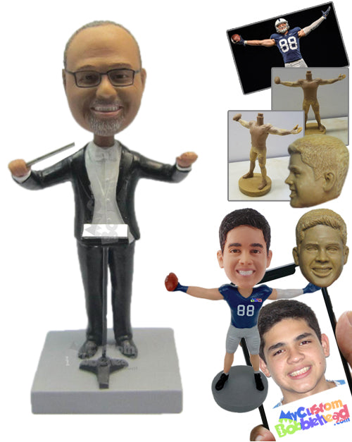 Music Teacher Wearing Formal Outfit Personalized Bobblehead
