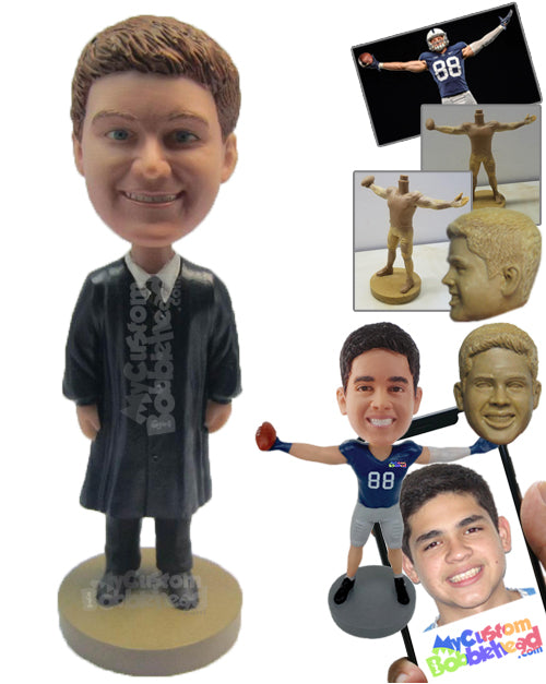 Cool Male Lawyer in His Attire Personalized Bobblehead