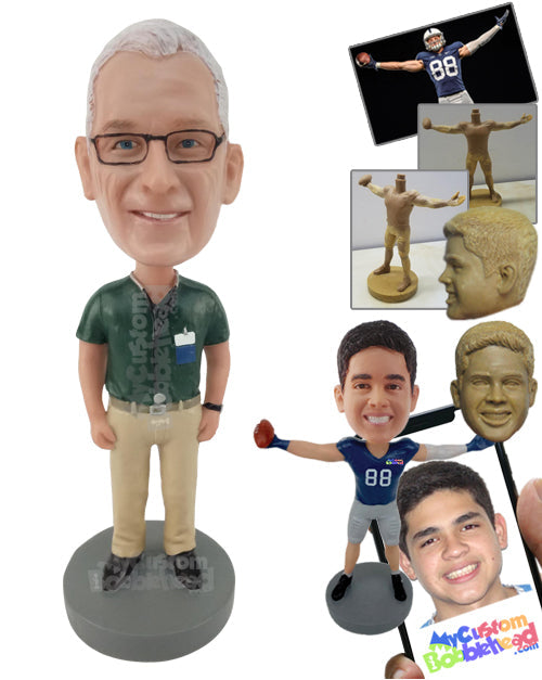 Man Wearing Casual Shirt and Pants Personalized Bobblehead
