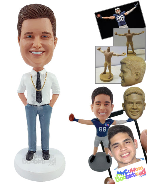 Pimp-looking businessman having a good day Personalized Bobblehead