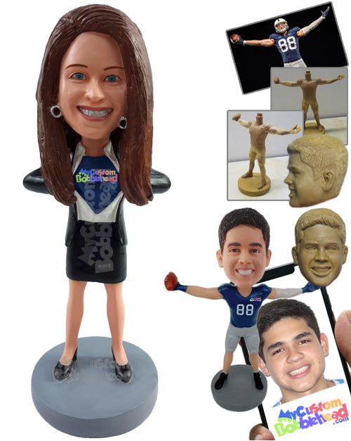 Superhero Business Executive Woman Personalized Bobblehead