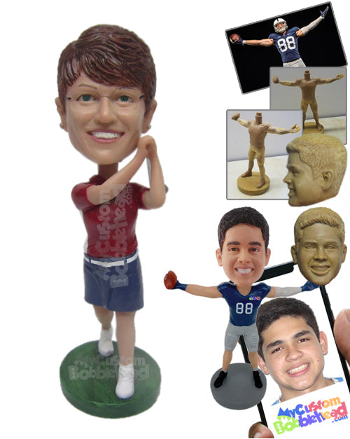 Female Golfer Hitting a Hole in One Shot Personalized Bobblehead