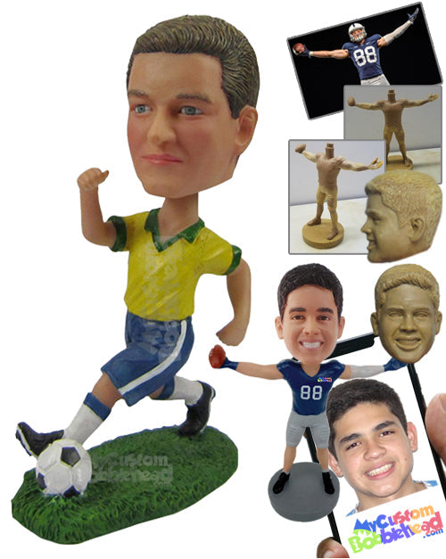 Fast Soccer Player Running With The Ball Personalized Bobblehead