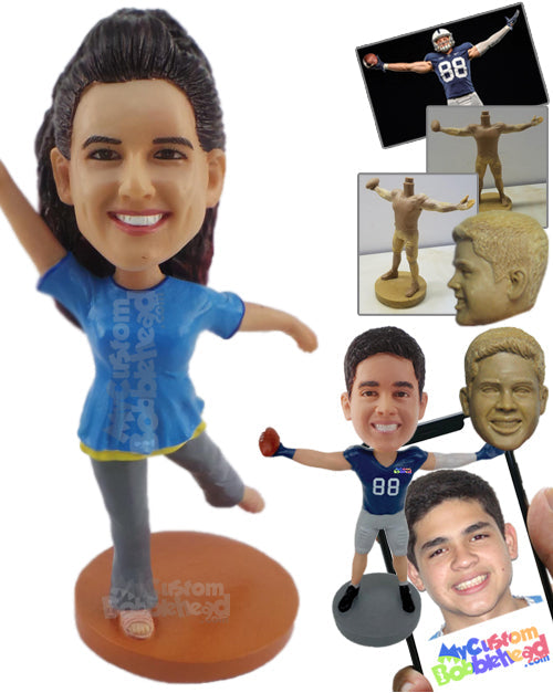 Female Dancer Practicing Her Best Moves Personalized Bobblehead