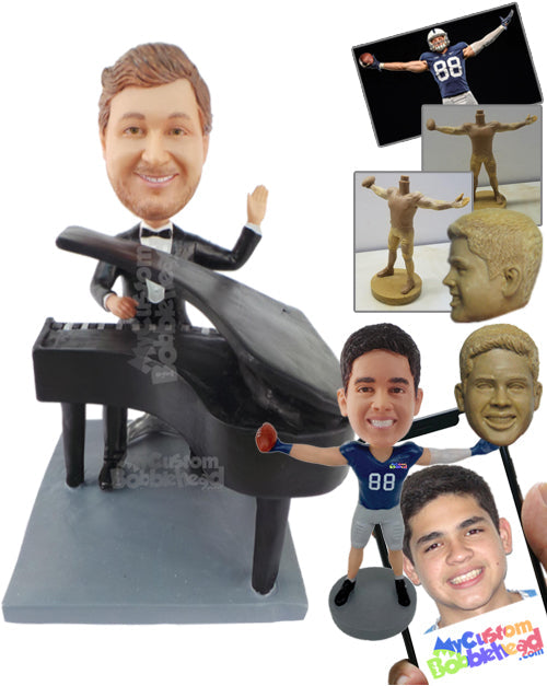 Man Playing a Large Piano Personalized Bobblehead