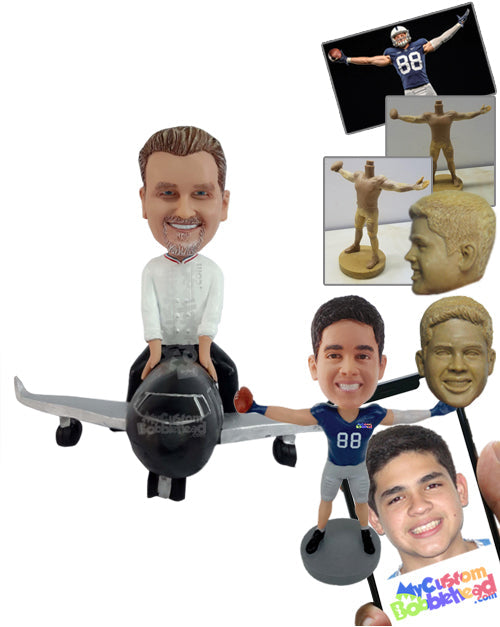 Man Sitting on an Airplane Personalized Bobblehead