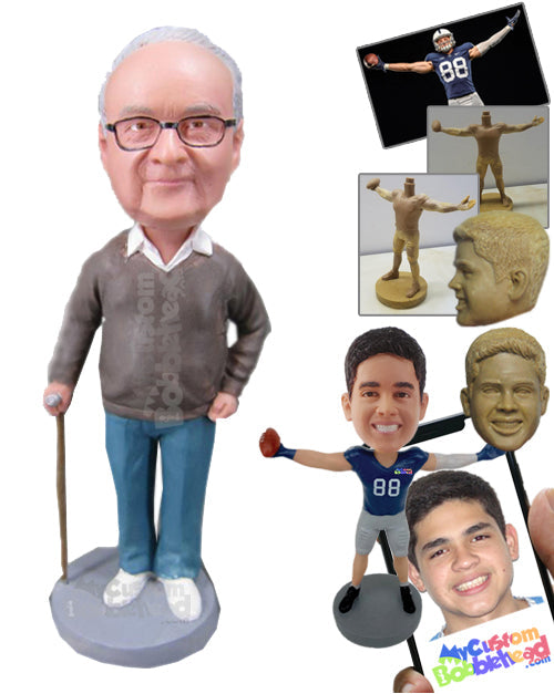Gentleman with a Stick in Classic Formals Personalized Bobblehead