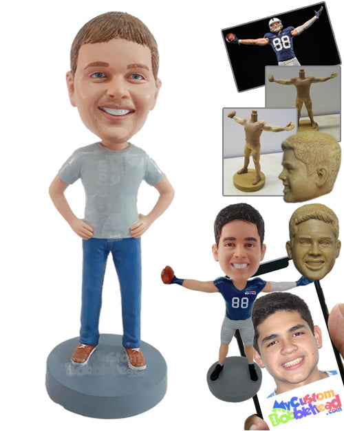 Cool Pal Confident of Himself with Hands on Hips Personalized Bobblehead