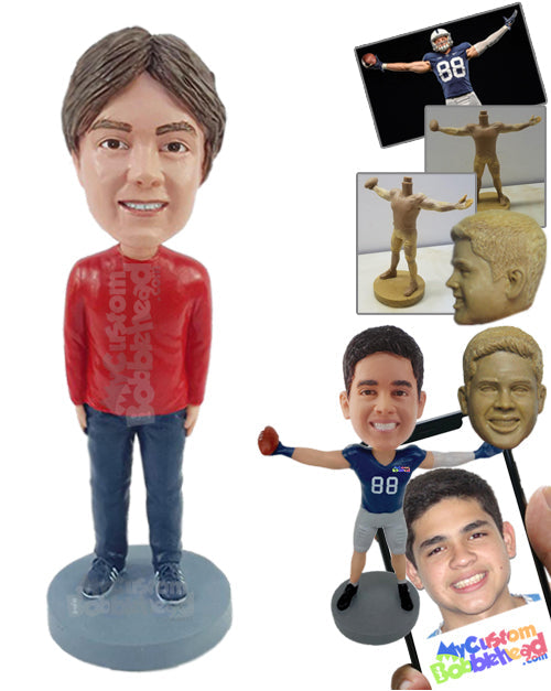 Simple guy wearing casual clothing on a regular day Personalized Bobblehead