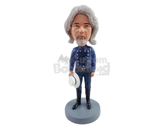 Custom Bobblehead Old Confedarate army officer holdng his hat in one hand - Leisure & Casual Casual Males Personalized Bobblehead & Action Figure