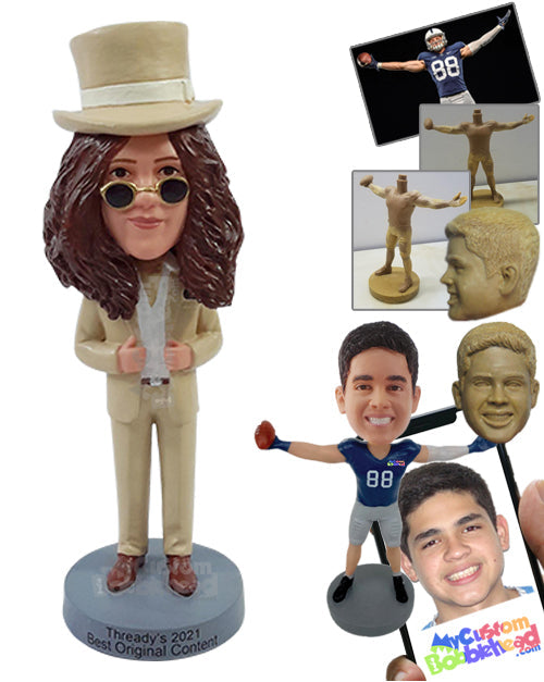 Fashionable Jovial Male Wearing Nice Suit and Shoes Personalized Bobblehead