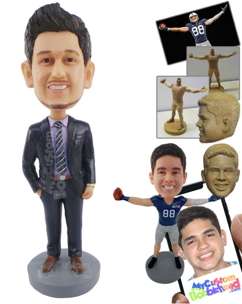 The Groom Dressed in a Fancy Suit Personalized Bobblehead