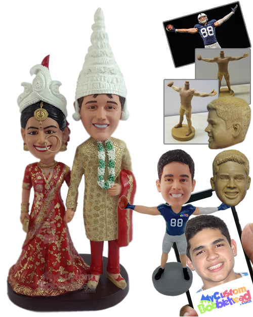 Very traditional couple wearing their country's beautiful garments  Personalized Bobblehead
