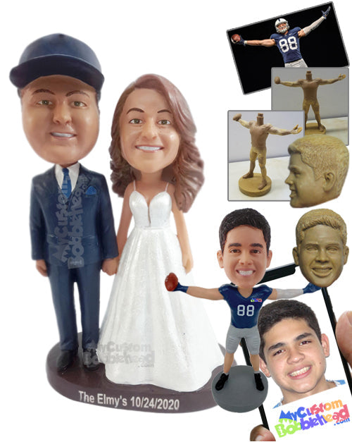 Elegant Couple Wearing Trendy Dress and Nice Suit Personalized Bobblehead