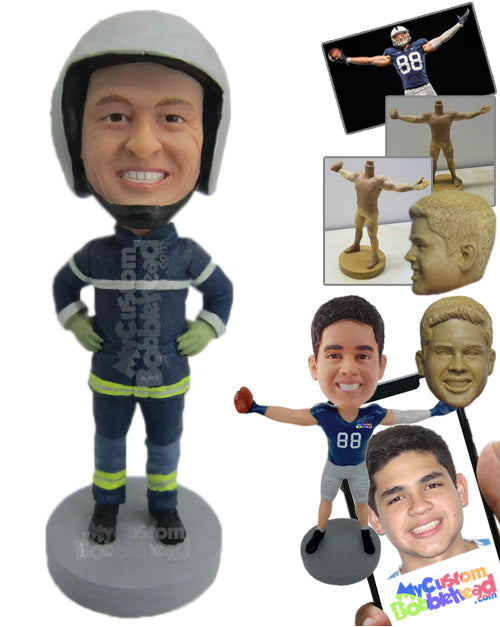 Firefighter Ready to Go to Action If Needed Personalized Bobblehead