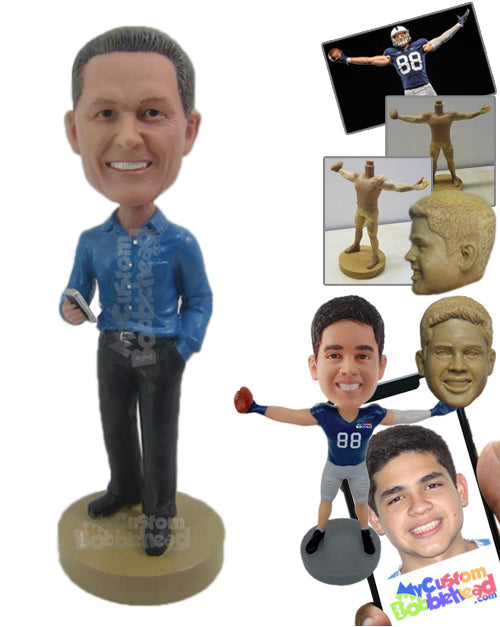 Dude Wearing Corporate Outfit with One Hand in His Pocket Personalized Bobblehead