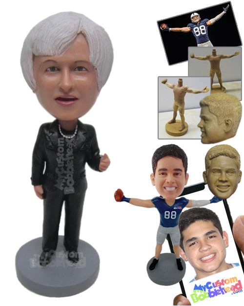 Gorgeous Business Lady Wearing Elegant Jacket Personalized Bobblehead
