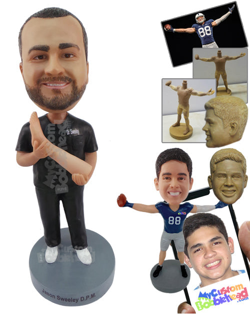 Orthopedic Surgeon Holding a Leg in His Hand Personalized Bobblehead