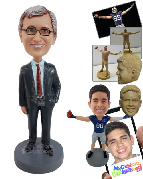 Gorgeous Man with a Suit Personalized Bobblehead