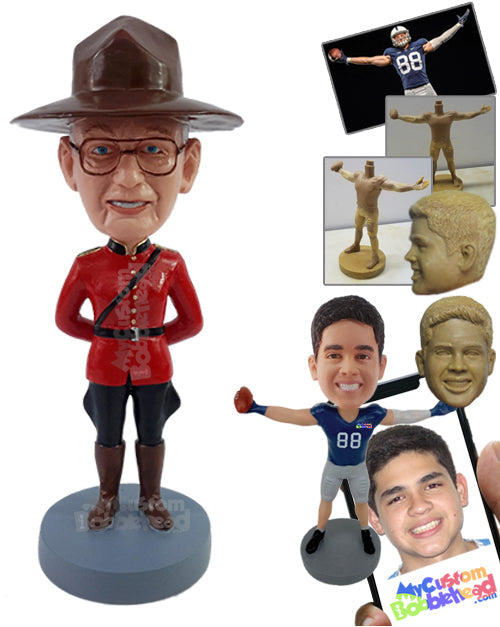 Nice looking officer wearing traditional clothes Personalized Bobblehead