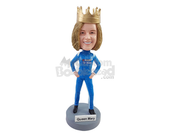 Custom Bobblehead Racer wearing racing suit ready to win - Careers & Professionals Corporate & Executives Personalized Bobblehead & Action Figure