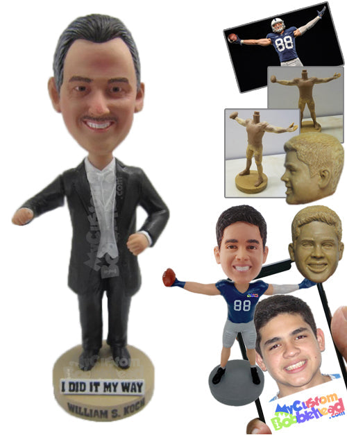 Orchestra Director Wearing Jacket and Bow Tie Personalized Bobblehead