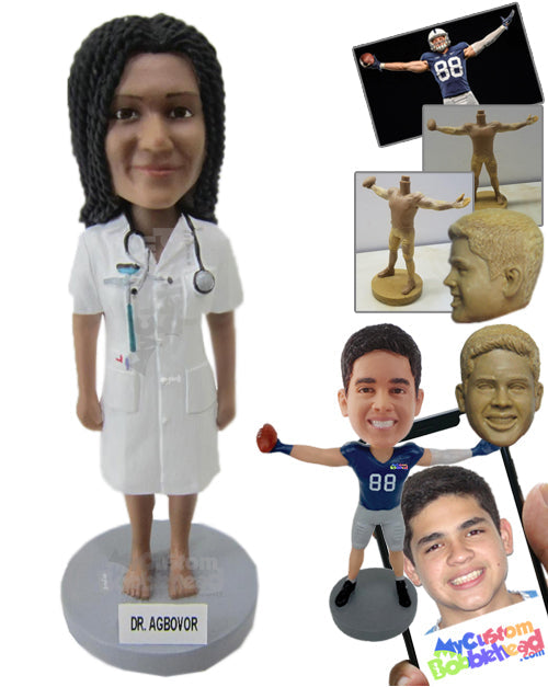 Female Doctor with Stethoscope around the Neck Personalized Bobblehead