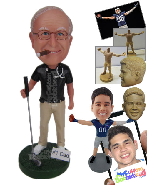 Doctor Golfer Wearing Casual Attire Having a Game of Golf Personalized Bobblehead