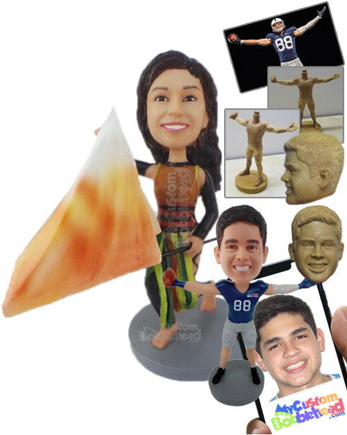 Female Flag Dancer Personalized Bobblehead