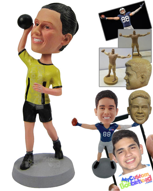 Female Fitness Aficionado Lifting Some Dumbbells Personalized Bobblehead