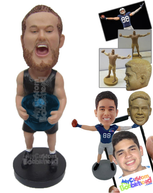 Male Weightlifter Trying His Best to Lift the Heavy Weight Personalized Bobblehead