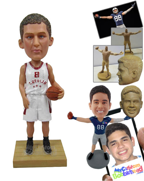 Male Basketball Player with Hands on Waist and Ready to Play Personalized Bobblehead
