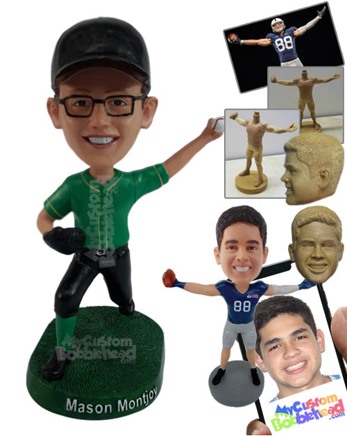 Youthful Baseball Player Enjoying the Game Personalized Bobblehead