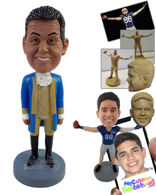 Founding Father Costume Wearing Traditional Garment Personalized Bobblehead