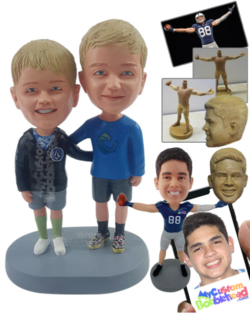 Sibling Duo in Shorts and Nice Shoes Personalized Bobblehead