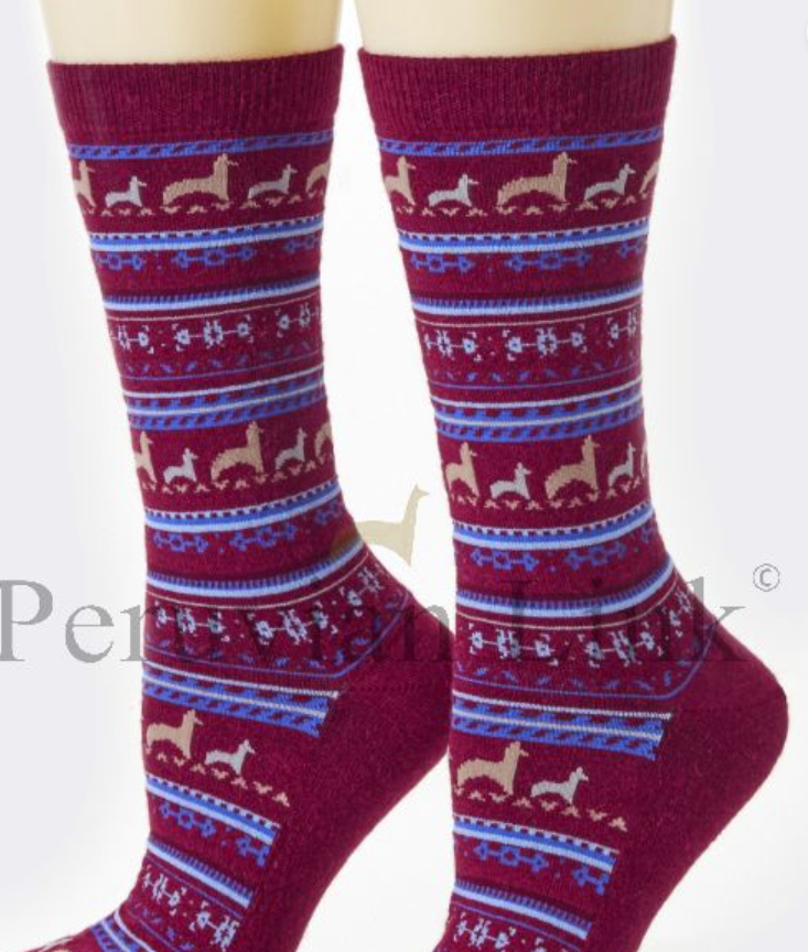 ALPACA PRINT CREW SOCK